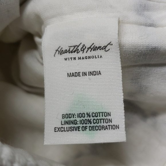 NEW! Hearth & Hand Windowpane Woven Plaid Poms Stocking Cream/Gray - Picture 5 of 6